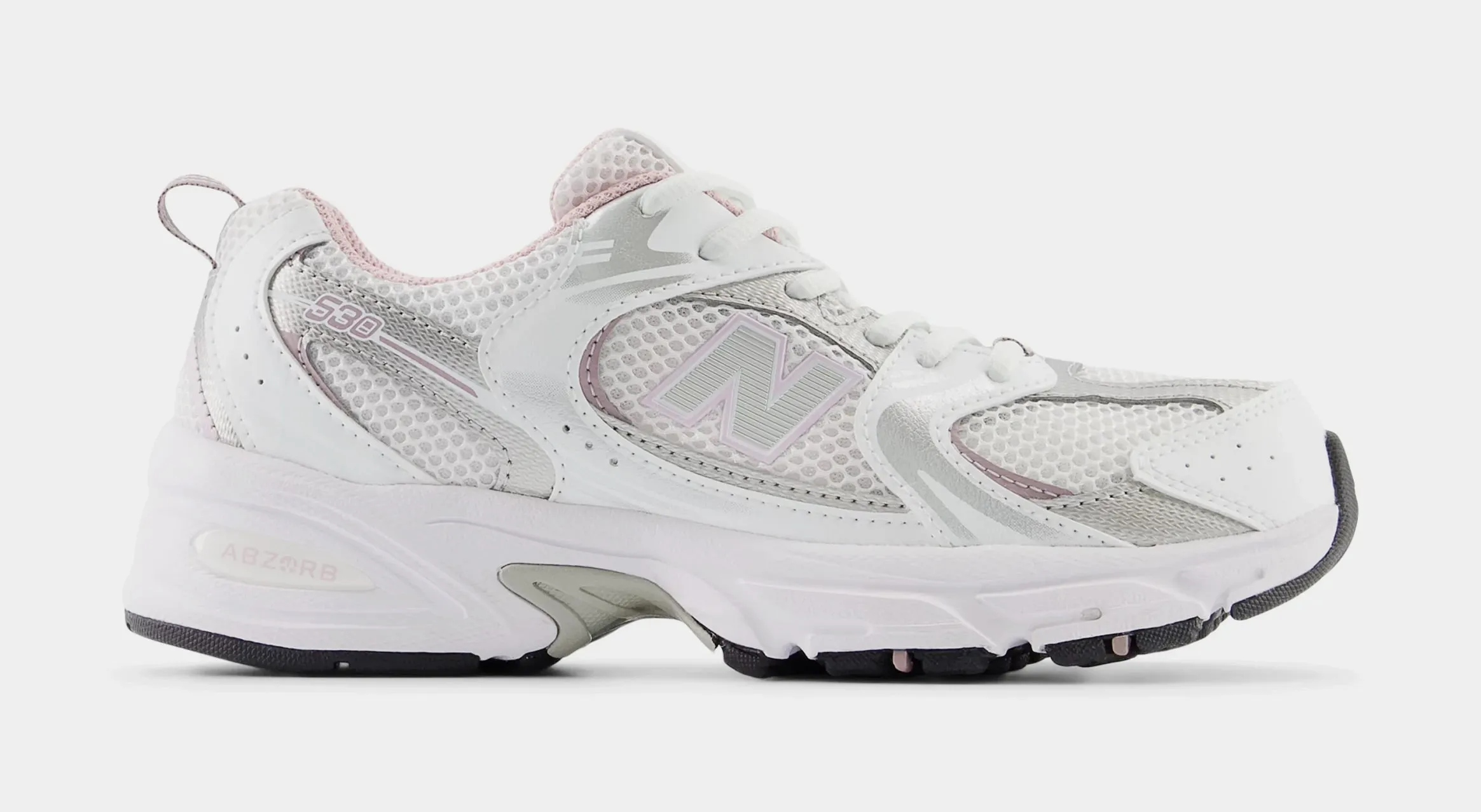 530 Century Pink Grade School Running Shoes (White/Century Pink)