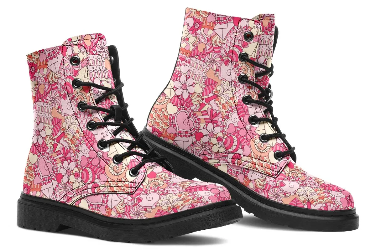 Abstract Valentines Day Boots