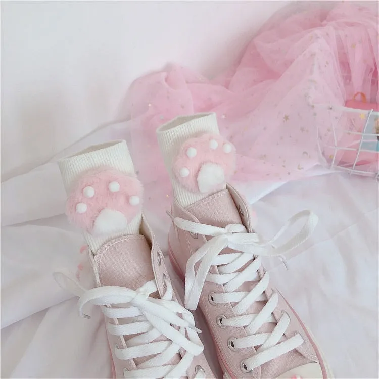 Advbridge Japanese pink meow girl cute high-top fantasy canvas shoes sweet lolita shoes tea party kawaii princess kawaii shoes vintage