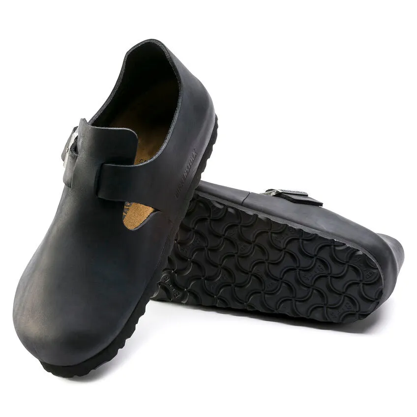 BIRKENSTOCK LONDON CLASSIC FOOTBED SHOE - BLACK OILED LEATHER