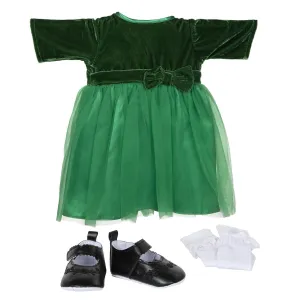 BLC C BU Fashion Set - Green Velvet Dress Fits 20"