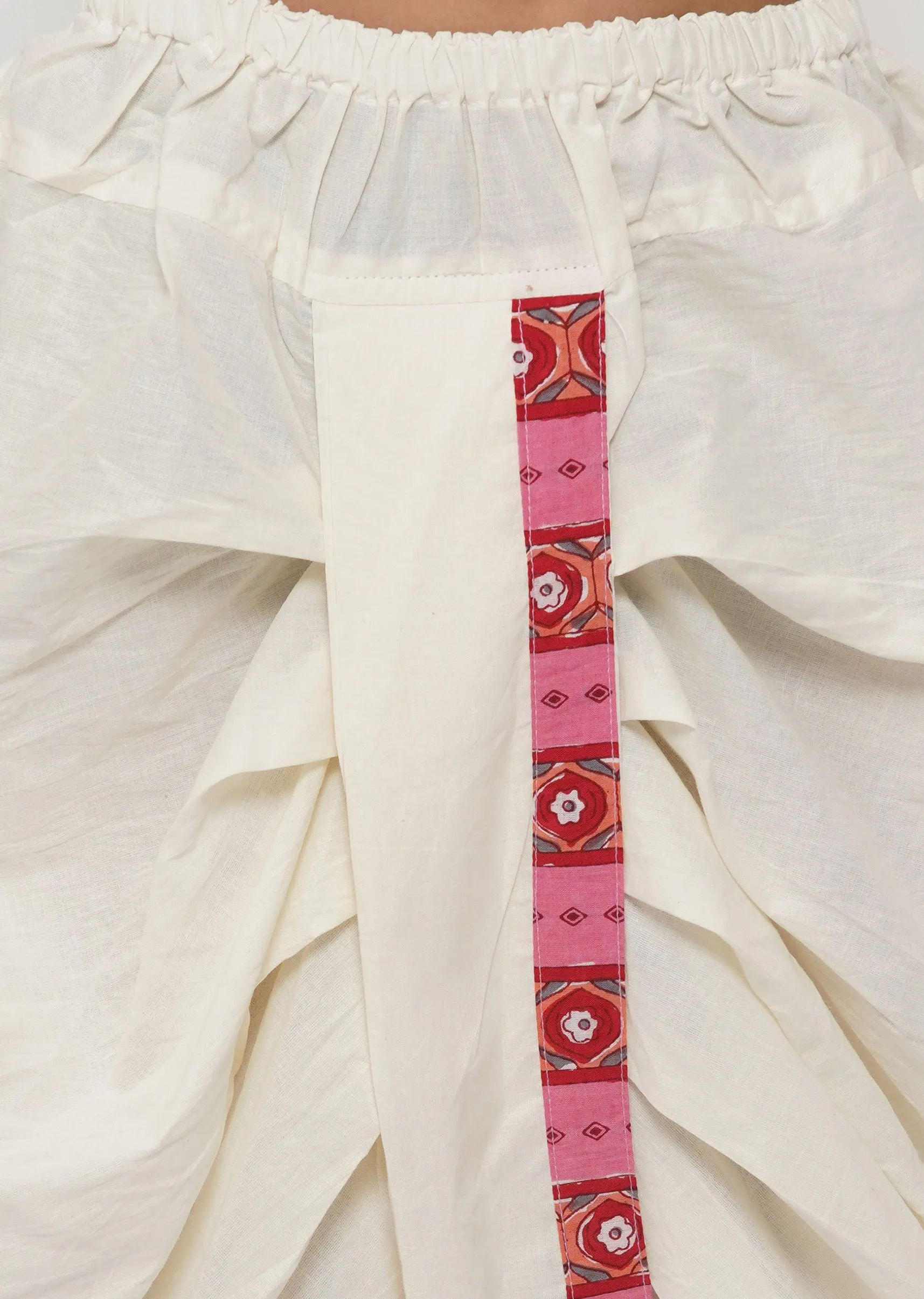 Boy's Cotton Striped Jaipuri Kurta With Pearl Buttons And Dhoti -Pink And Cream - Little Bansi Boys