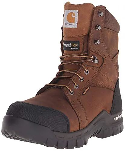 Carhartt CMF8389 Men's 8-inch Rugged Flex Insulated Waterproof Breathable Safety Toe Leather Work Boot