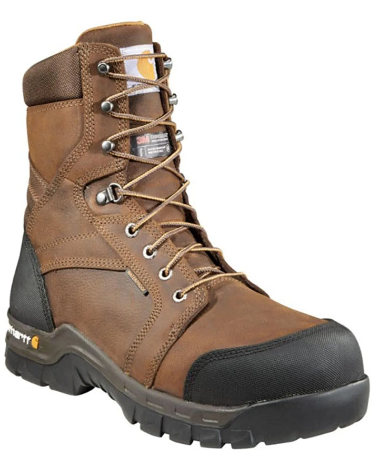 Carhartt CMF8389 Men's 8-inch Rugged Flex Insulated Waterproof Breathable Safety Toe Leather Work Boot