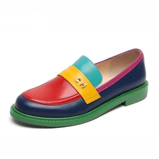 Colorful Chic Round Toe Slip-On Brogues