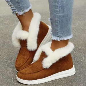 Glow Chic's Plush Fur Ankle Boots For Winter