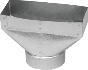 Imperial GV0699-C Wall Register Boot, 2-1/4 in L, 12 in W, 6 in H, Galvanized :EA: QUANTITY: 1