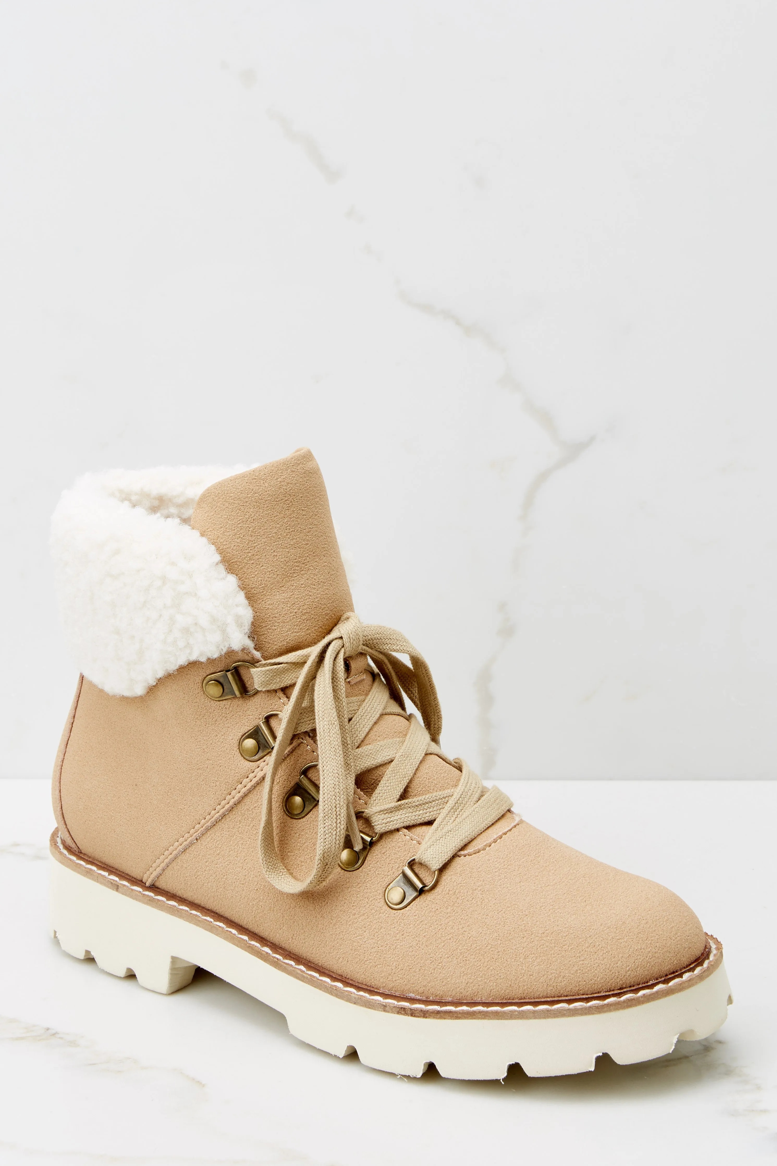 In Step Tan Lace Up Boots