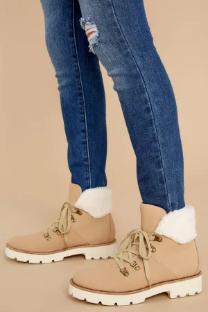 In Step Tan Lace Up Boots