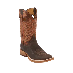 Justin Men’s Bent Rail Caddo Brown Stone Square Toe Western Boots