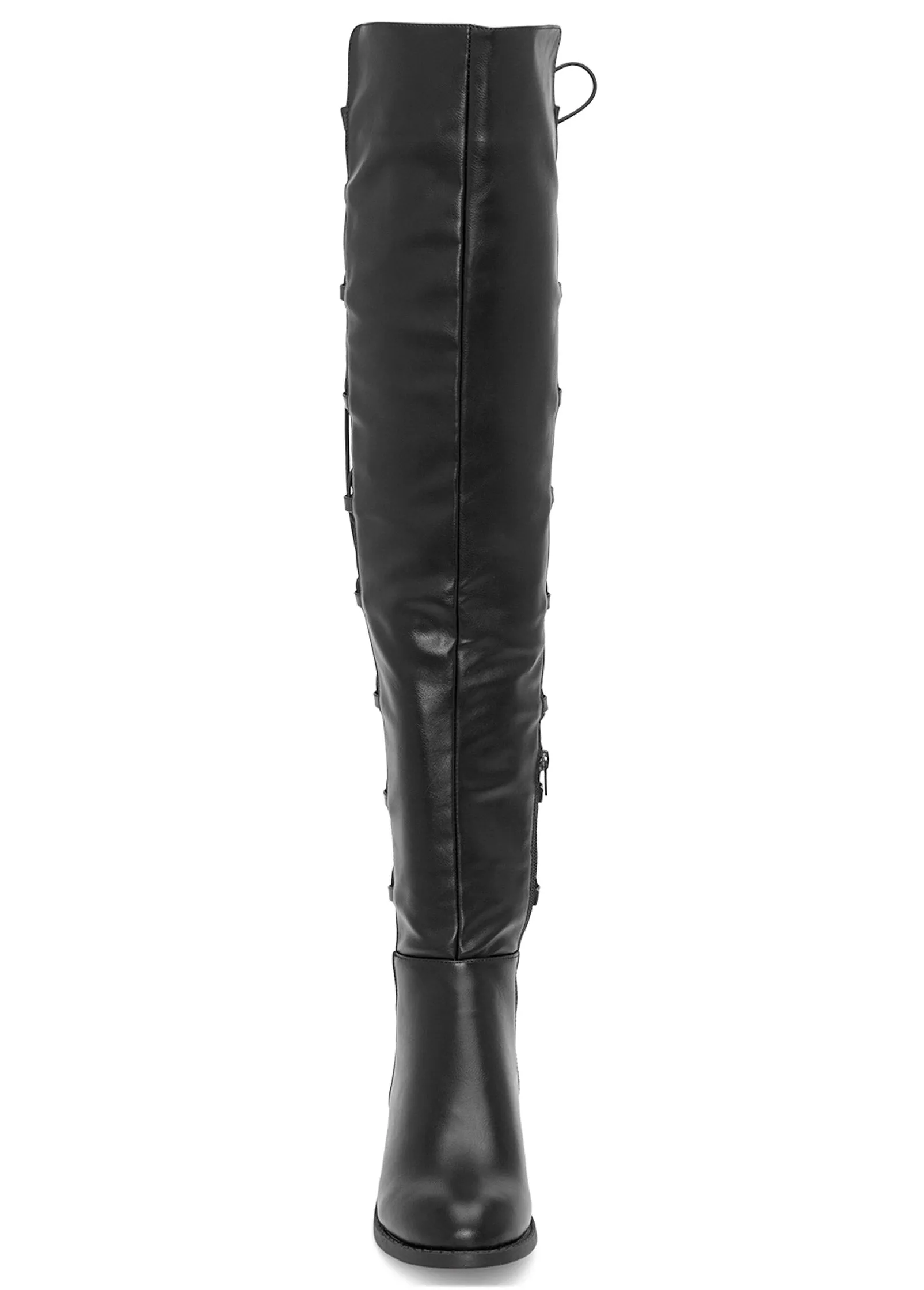 Lace-Up Back Detail Boots - Black