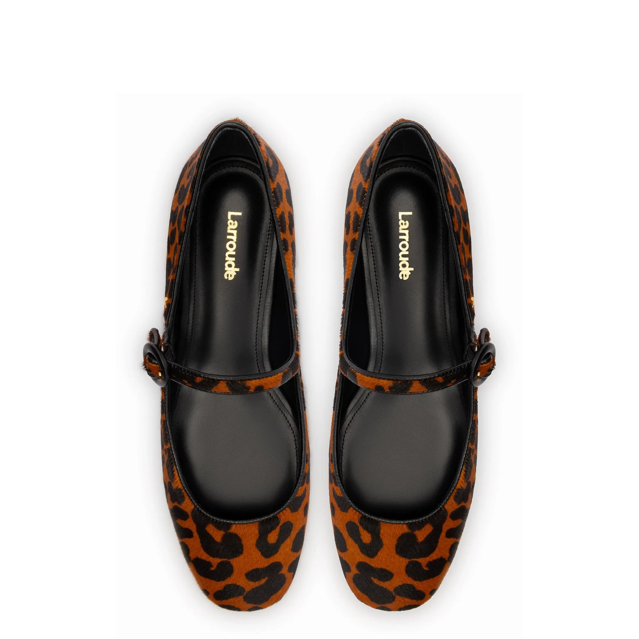 Larroude Blair Ballet Flat In Leopard Print Calf Hair