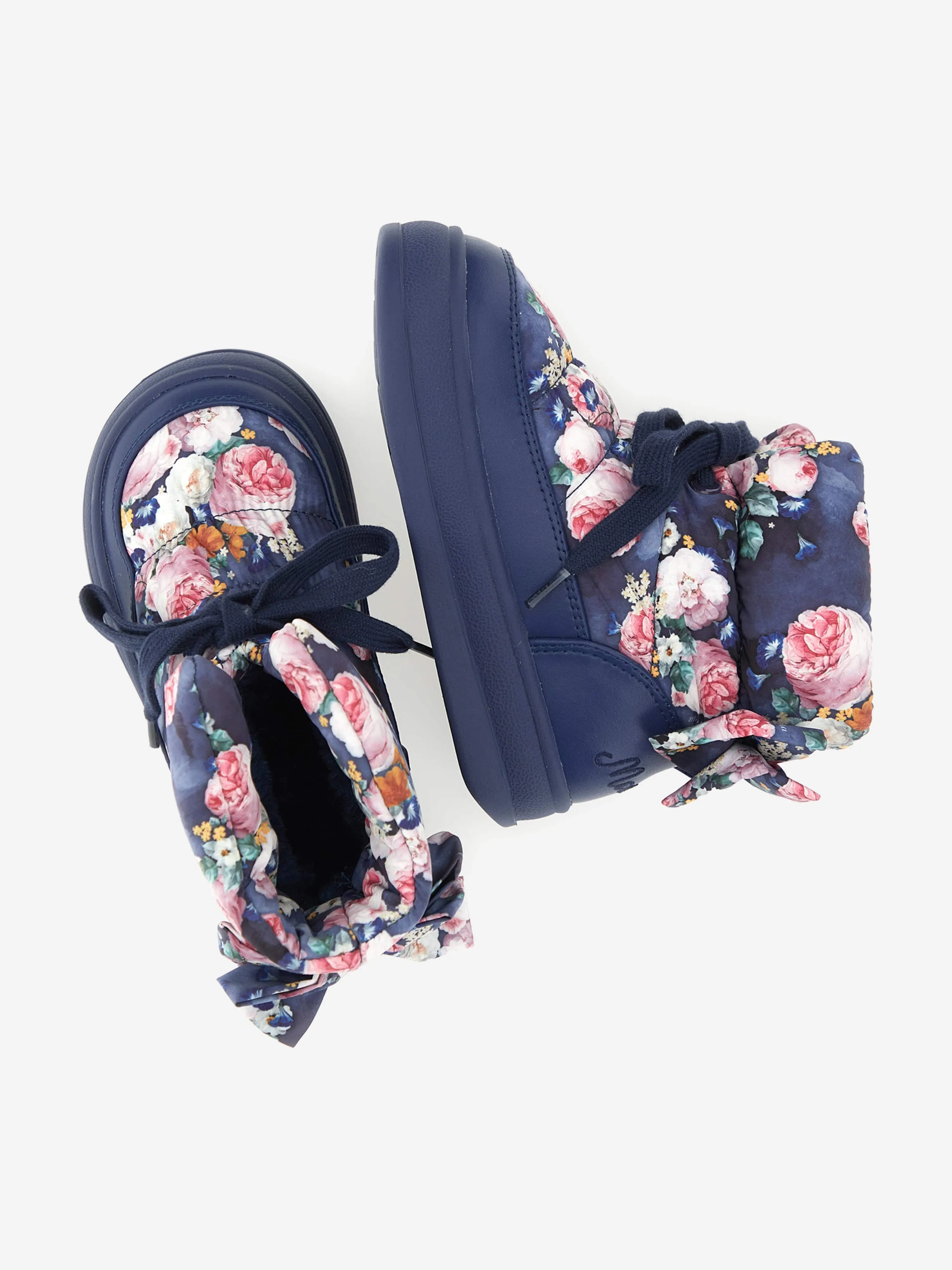 Monnalisa Girls Baroque Rose Ankle Boots in Blue