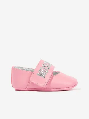 Moschino Baby Girls Leather Pre-Walker Shoes in Pink