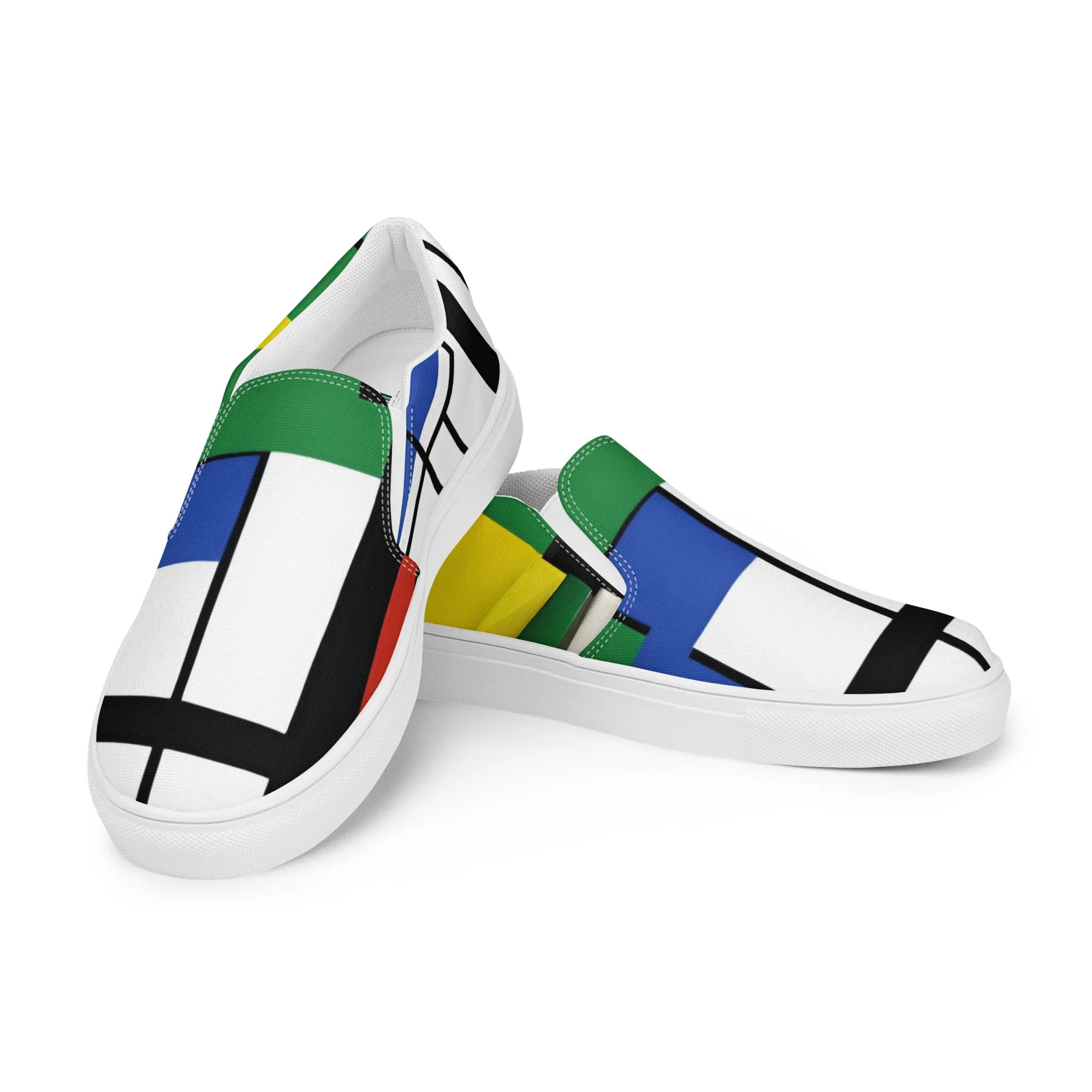 Piet Mondrian Shoes / Women’s slip-on canvas shoes / women art shoes / AI created