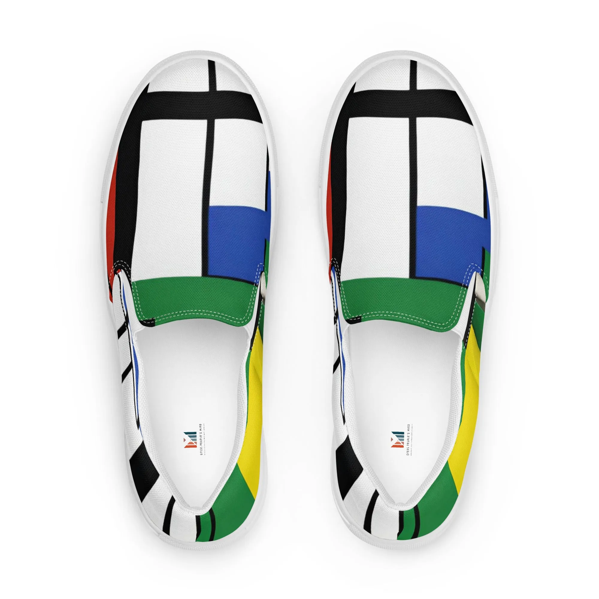 Piet Mondrian Shoes / Women’s slip-on canvas shoes / women art shoes / AI created