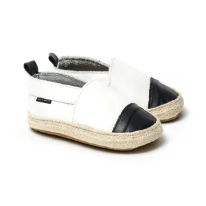 Pretty Brave Baby Espadrille White With Black Toe