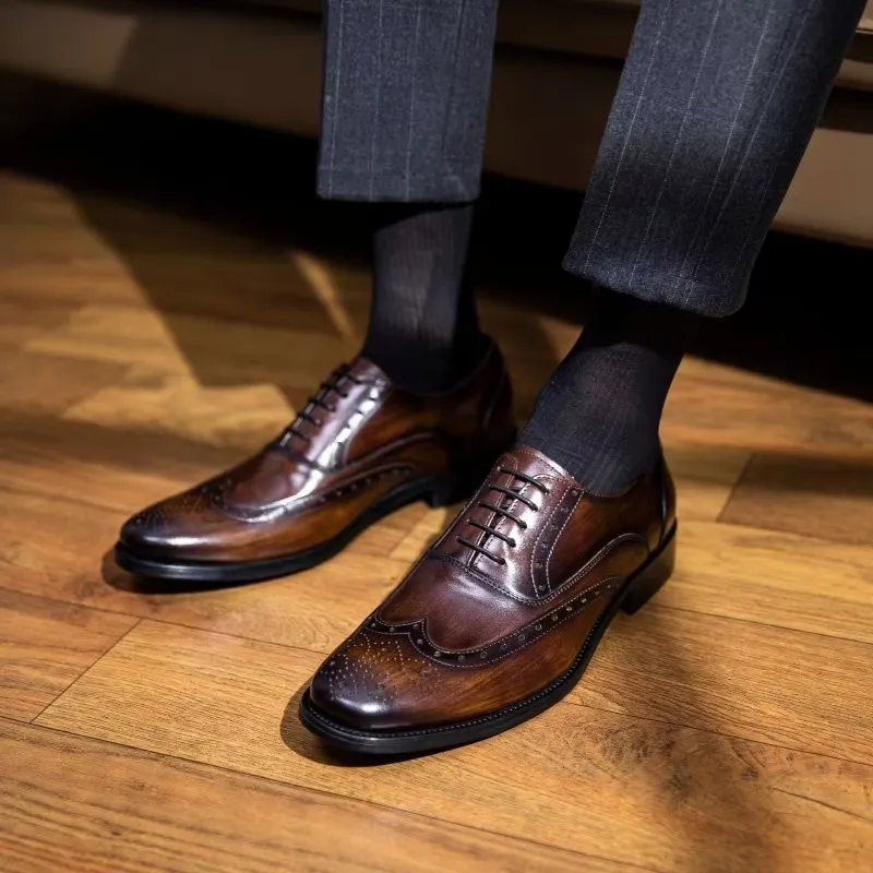 Refined Leather Polished Classic Oxford Shoes