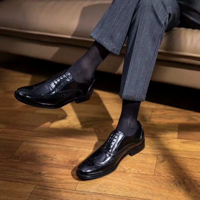 Refined Leather Polished Classic Oxford Shoes