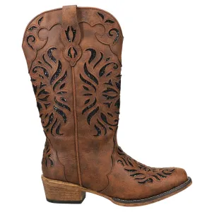 Riley Glitz Tooled-Inlay Snip Toe Cowboy Boots