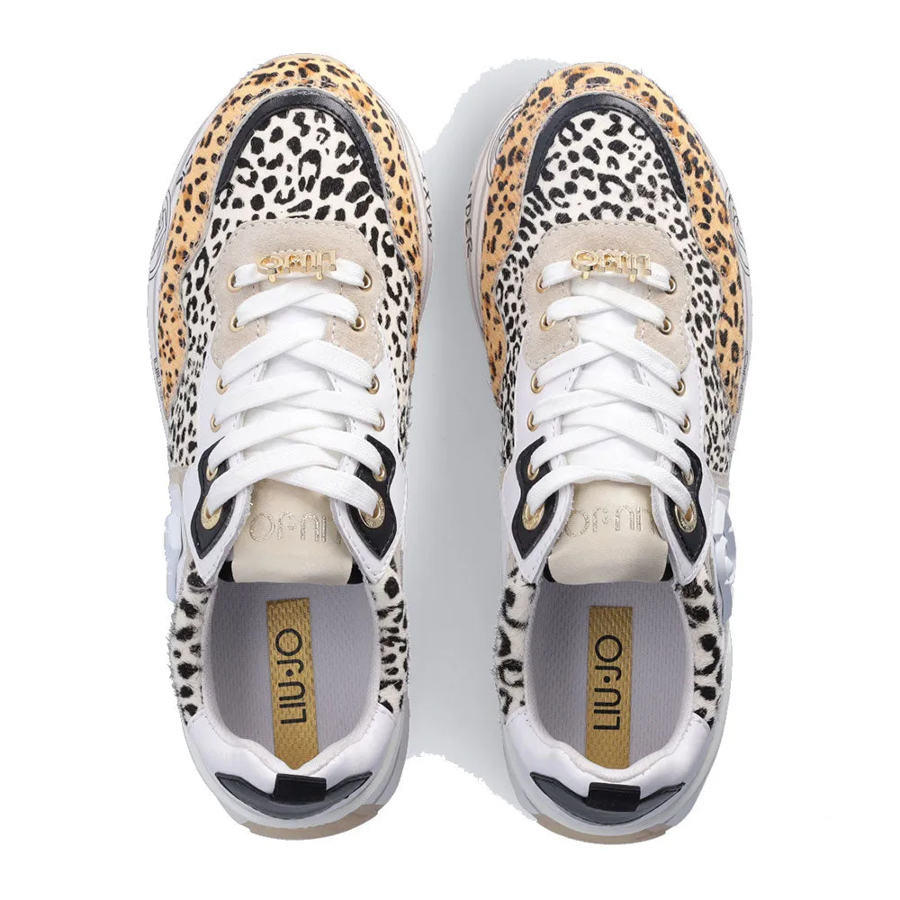 Scarpe Donna LIU JO Maxi Wonder 01 Sneakers Platform in Pelle effetto Pony Animalier