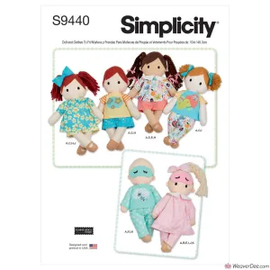 Simplicity Pattern S9440 Plush Dolls with Clothes