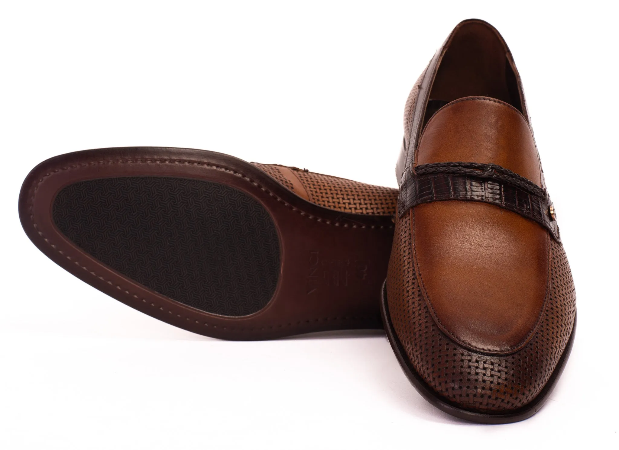 The Acerra Tan Leather Loafer Men Shoe