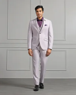 Three Piece Lavender Solid Formal Suit - Raylit